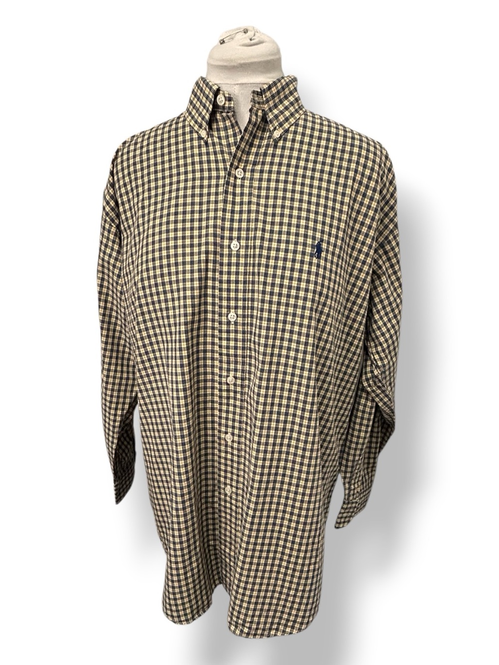 Ralph Lauren Mens Blake Long Sleeve Button-Down Shirt VTG Check Plaid Cotton M